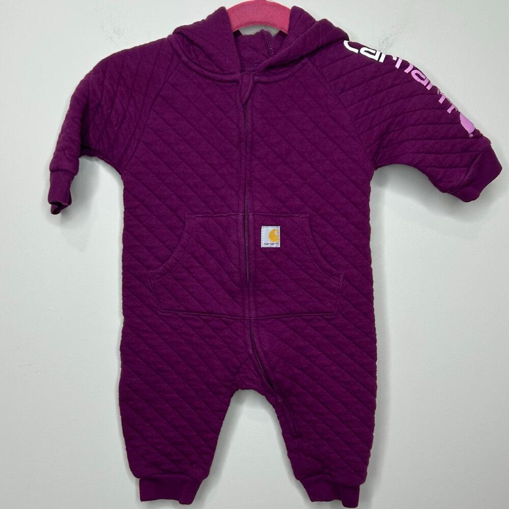 Carhartt Purple Long-Sleeve Quilted Zip-Front Coverall Size 3 Mon. Cotton Jersey